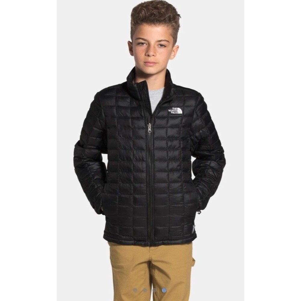 Boys The North Face Black Qulted Thermoball Eco Zip Up Jacket Size S (7/8)